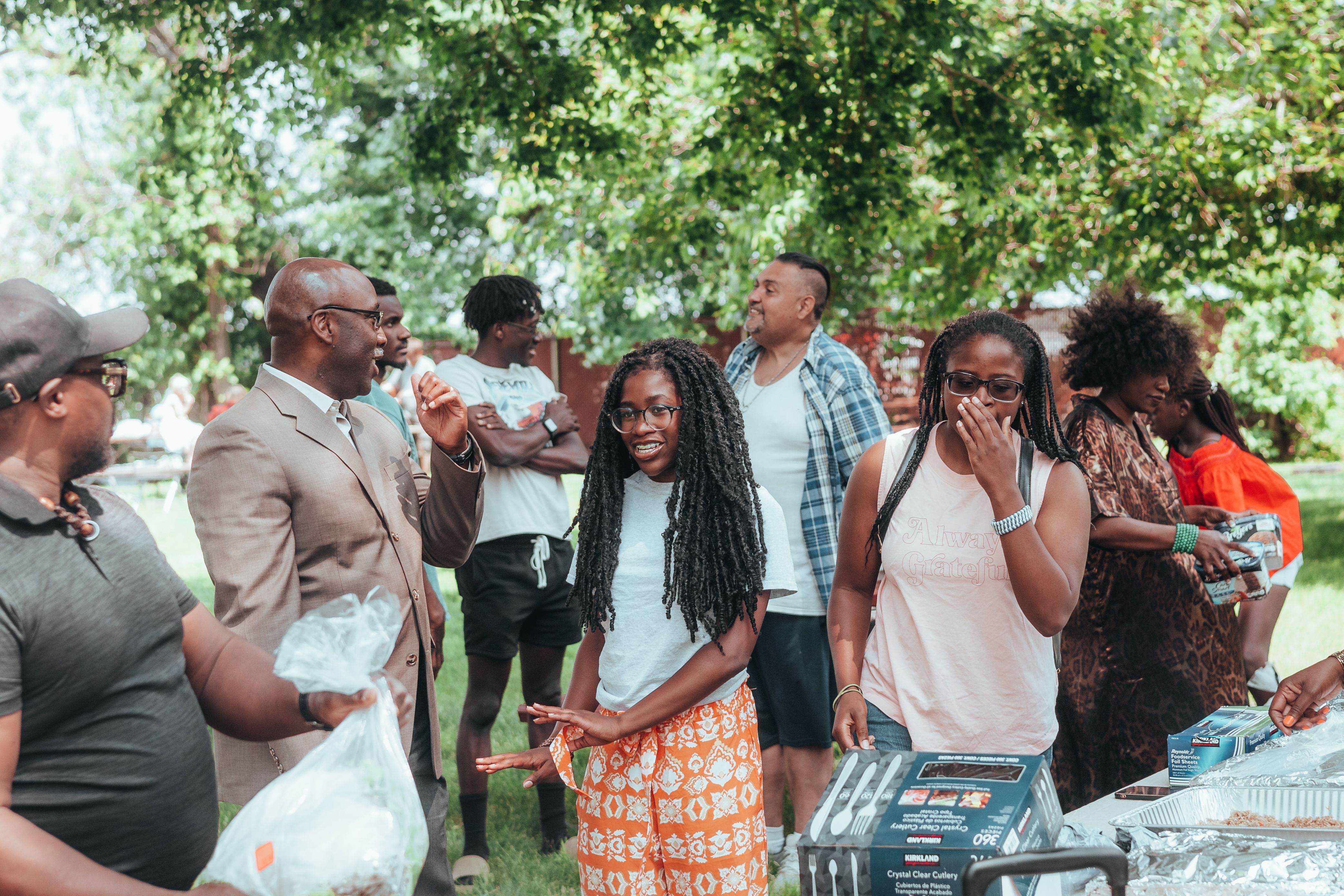 Outreach in the community — daylight, unposed